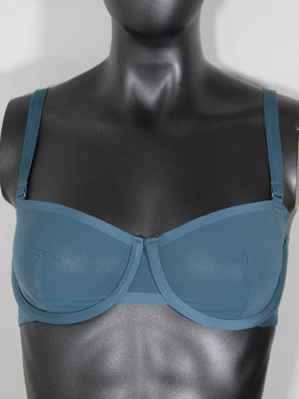 CUUP The Balconette Mesh Underwire Bra – Dusty Blue, 34C